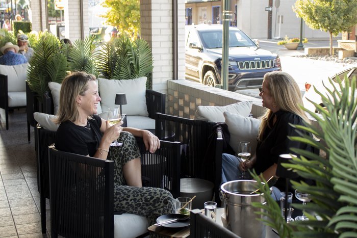 Good company on the patio